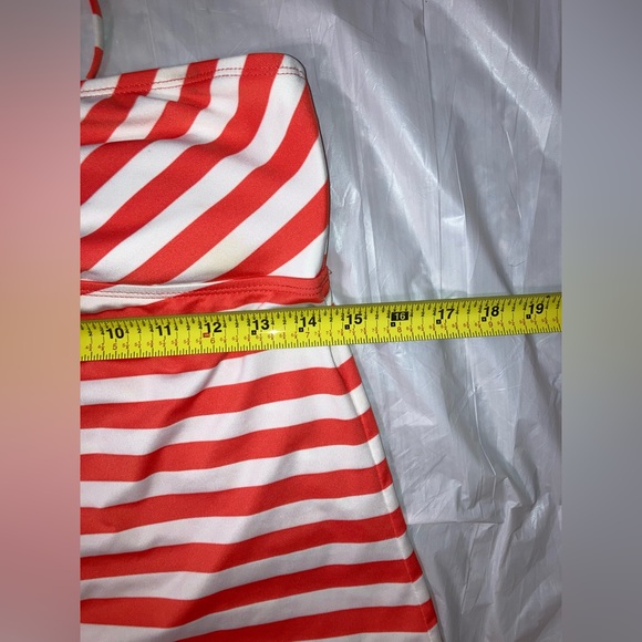 Mossimo Women’s Orange and White Striped Halter Spaghetti Strap Tankini M EUC - Picture 11 of 16